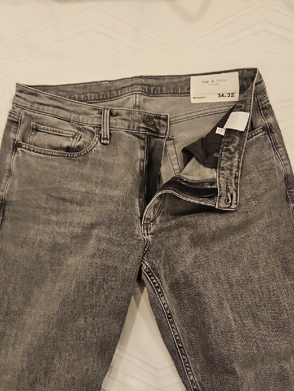 rag & bone Men's Gray Slim Straight Jeans